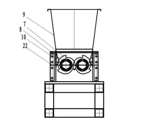 金屬撕碎機截面圖